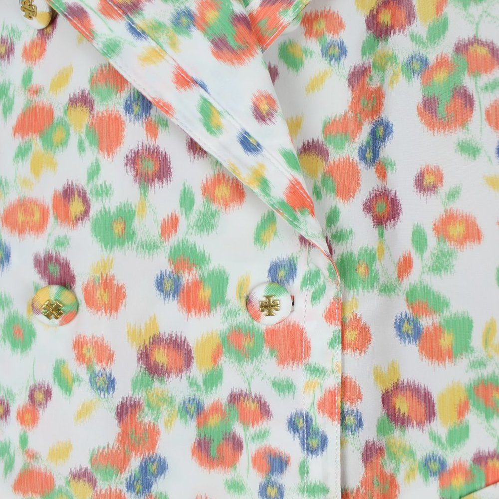 NEW Tory Burch Double-breast Runway Trench Coat, Tossed Confetti, Size10, Belted - Picture 10 of 16